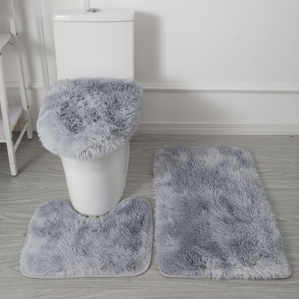 SOFTLAVO – Ensemble housse de toilette et tapis de bain style élégant