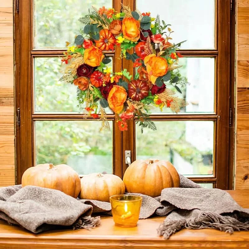 FALLWISP – Pumpkin Wreath for Charming Autumn Entryways