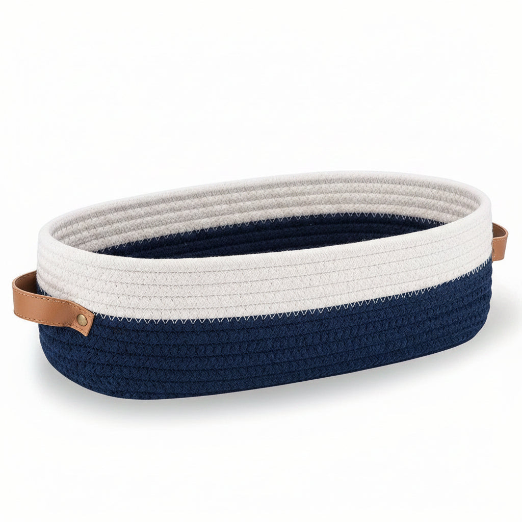 OVANEST – Panier de rangement ovale tissé pour salle de bain