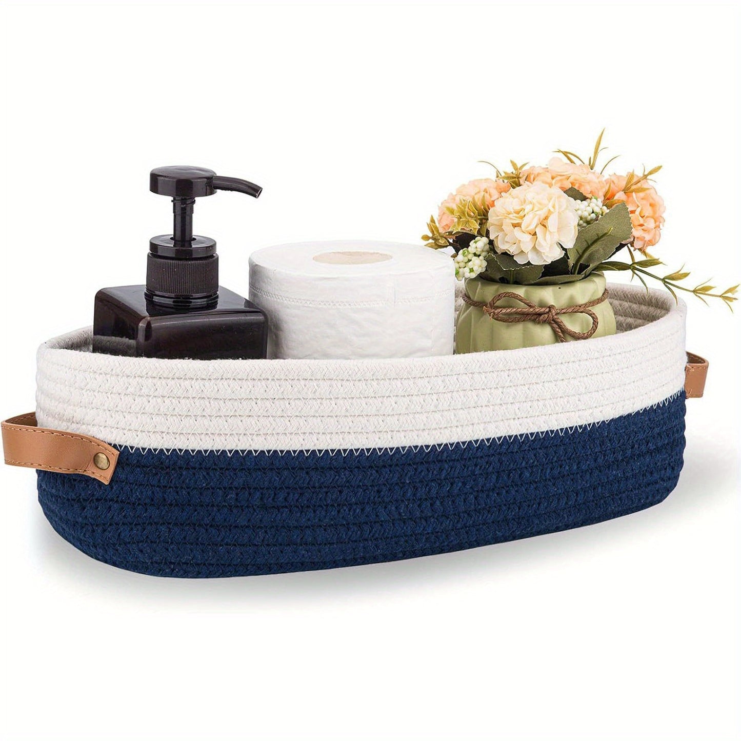 OVANEST – Panier de rangement ovale tissé pour salle de bain