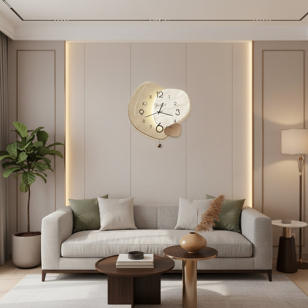 CLOCKLUXE – Minimalist Wall Clock for Living Room & Bedroom