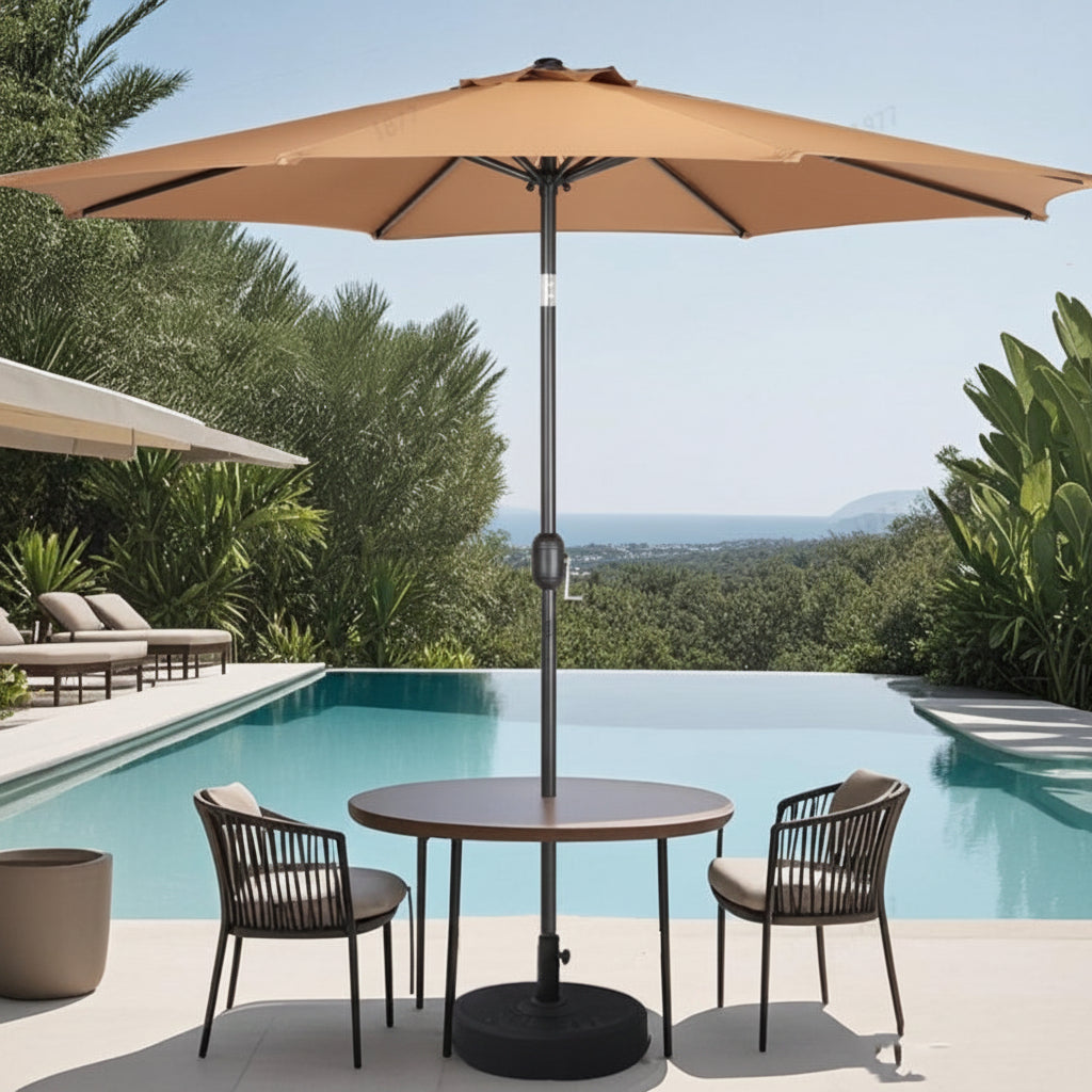 SUNSETCANOPY – Rotatable Patio Umbrella for Elegant Outdoor Shade