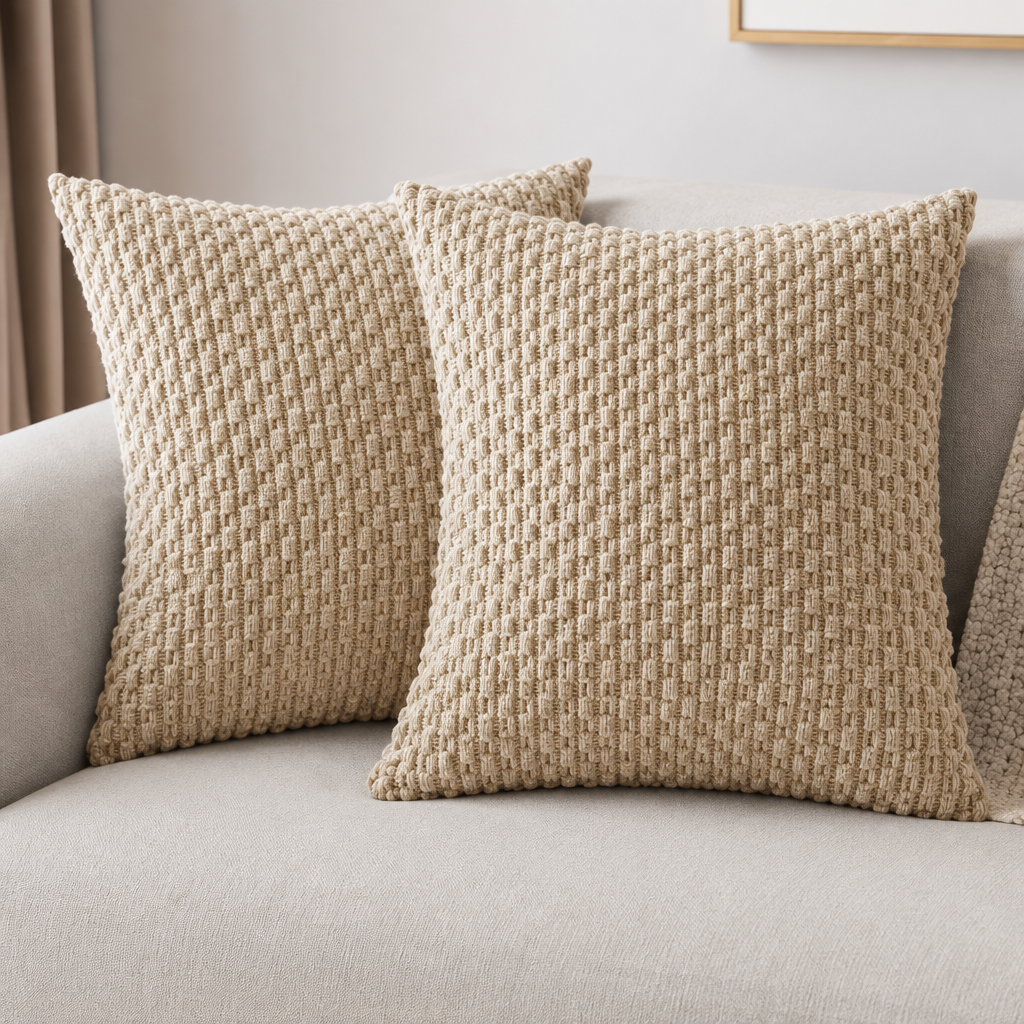 CORDFLOW – Kissenbezüge mit Blasenstruktur für Sofa- & Schlafzimmerdeko