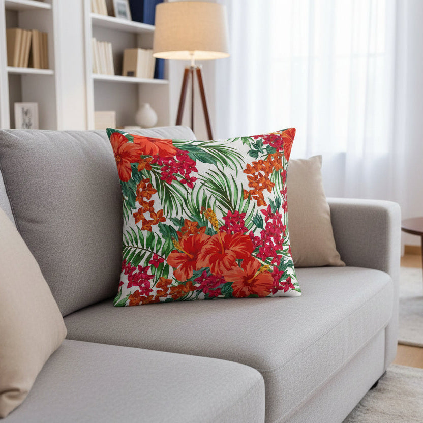 PARROTFLOW – Hawaiian Palm Leaf Cushion Cover for Sofa Styling