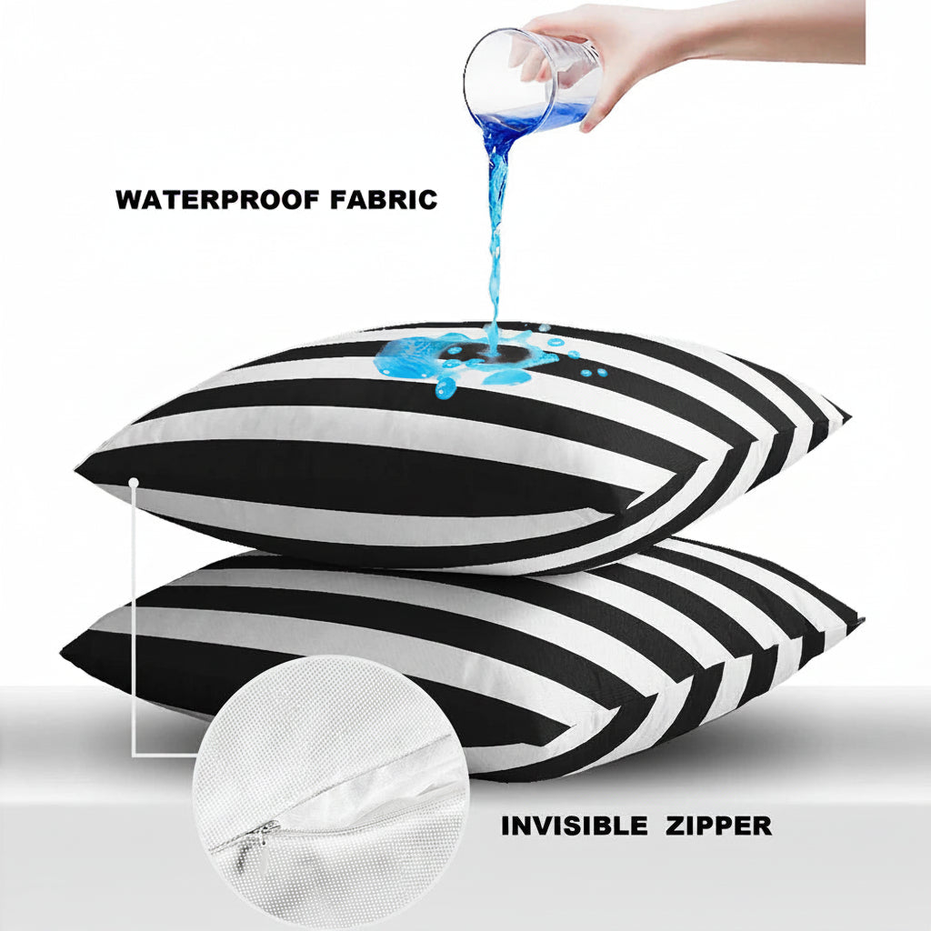 STRIPELIVA – Waterproof Outdoor Cushion Cover for Patio Sofas