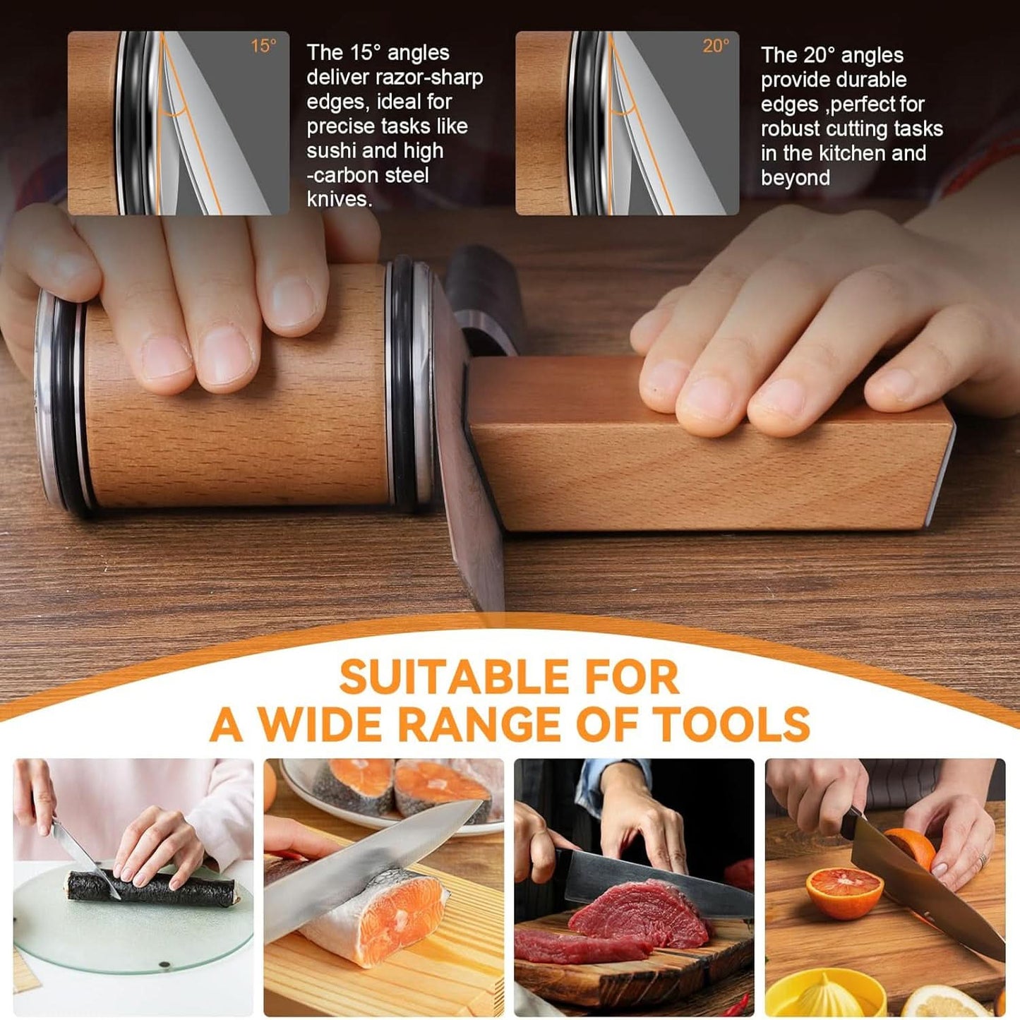 SharpEdge - Professional Knife Sharpener with Diamond Roller & Magnetic Guide 4