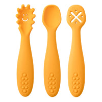 Silicone Baby Utensils Set - 3PCS Soft Fork and Spoon for Easy Toddler Feeding 6