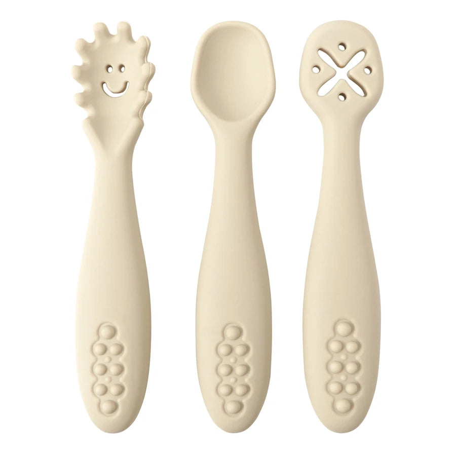 Silicone Baby Utensils Set - 3PCS Soft Fork and Spoon for Easy Toddler Feeding 8