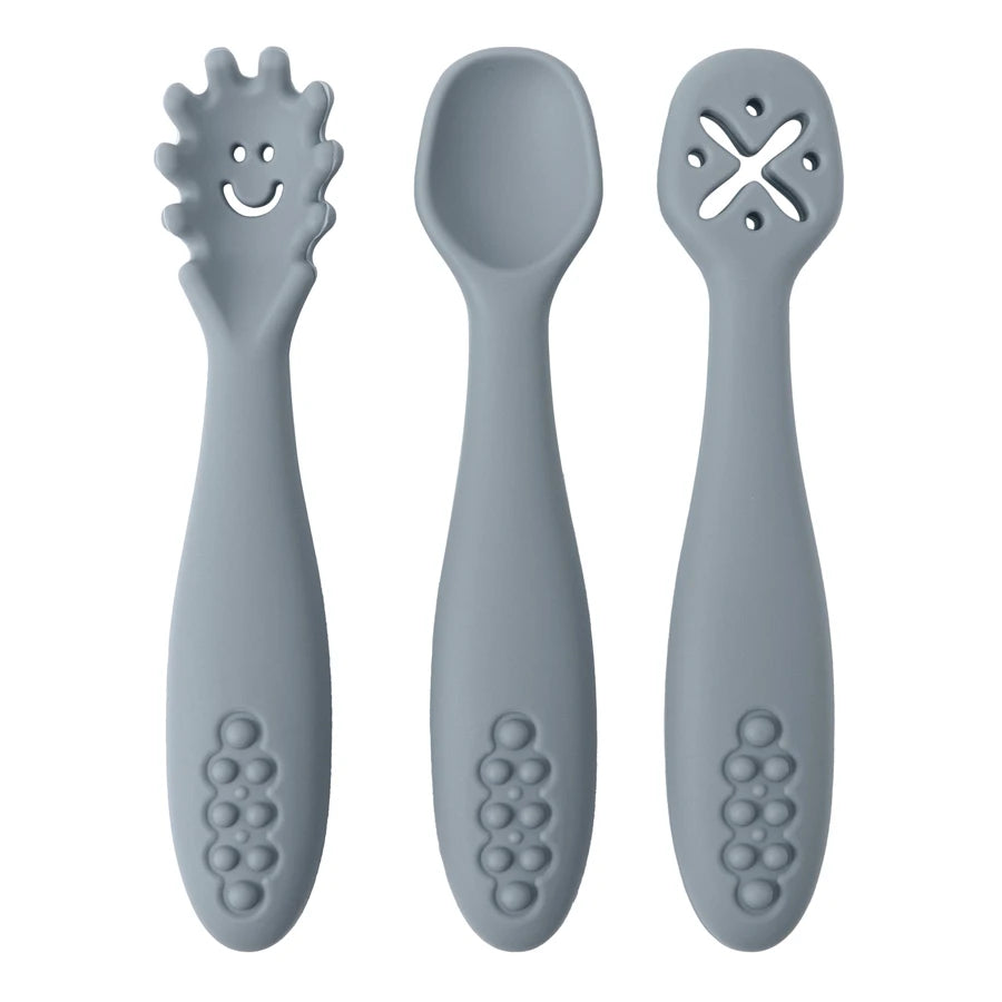Silicone Baby Utensils Set - 3PCS Soft Fork and Spoon for Easy Toddler Feeding 9