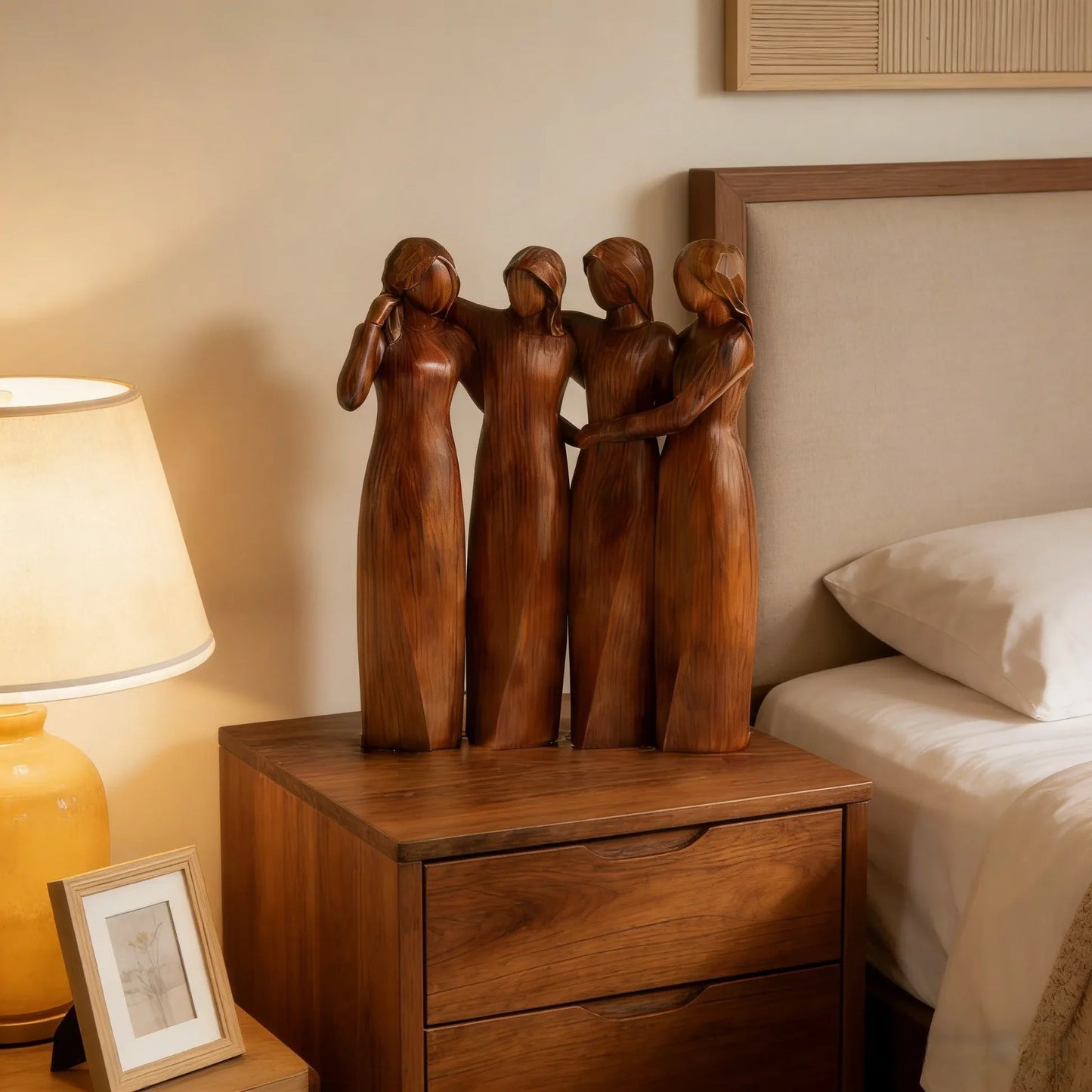 Sisters Sculpture - Elegant Resin Art Celebrating Friendship and Connection 7