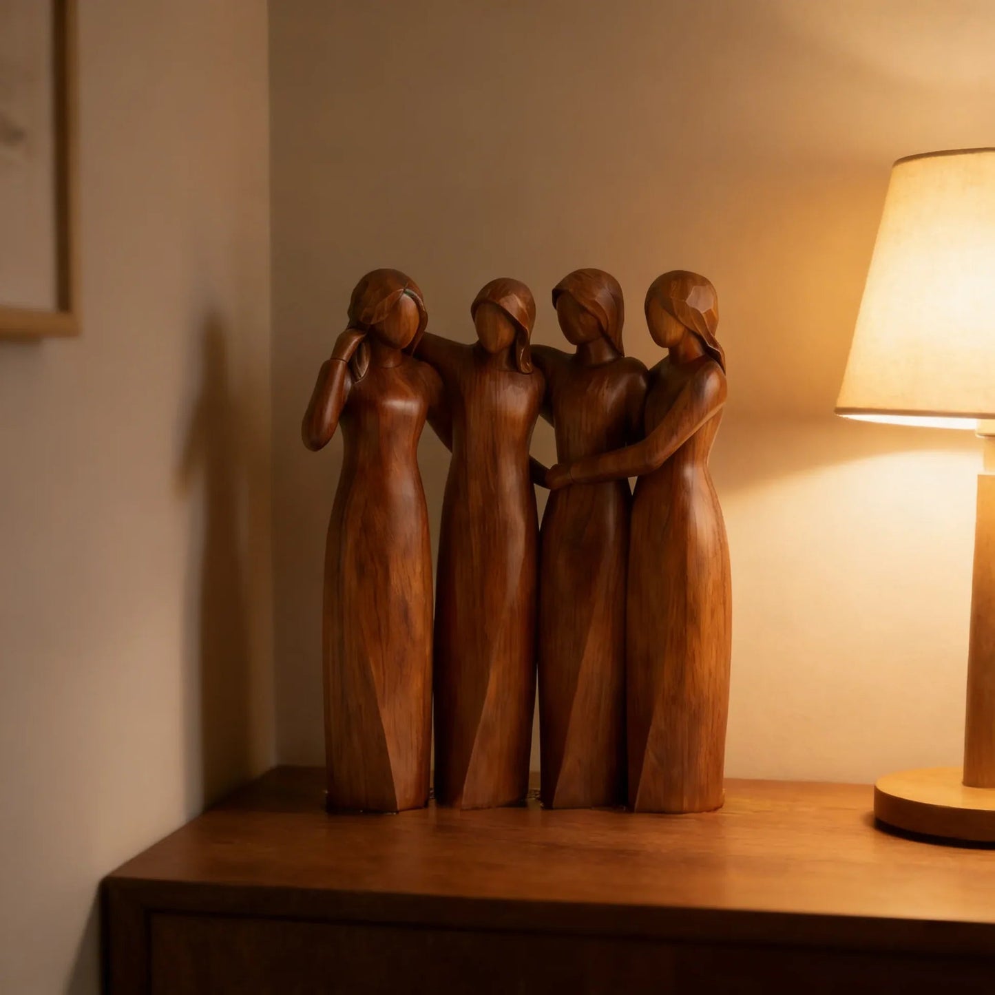 Sisters Sculpture - Elegant Resin Art Celebrating Friendship and Connection 9