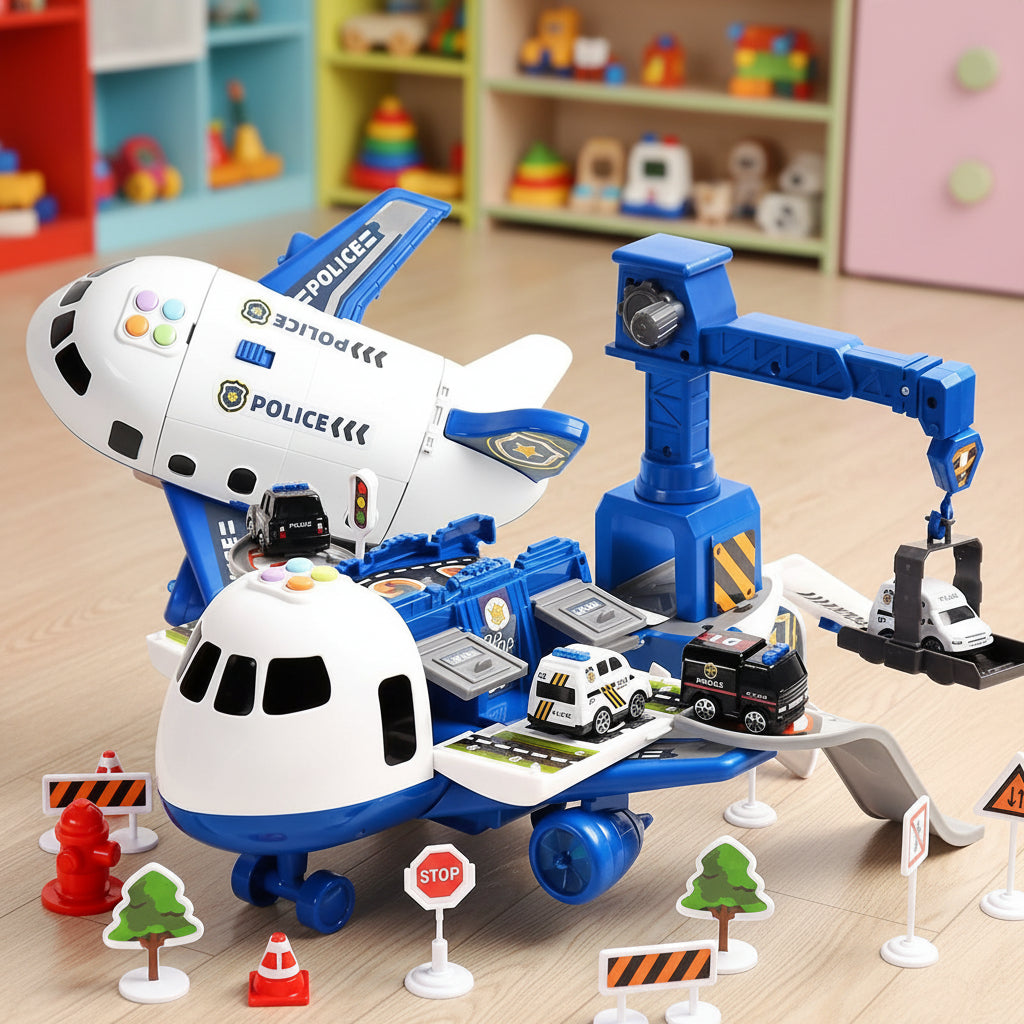 SkyQuest Adventure Toy Set - Airplane and Vehicles for Imaginative Play 5