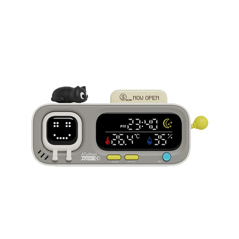 Smart Desktop Temperature and Humidity Clock with Rechargeable Battery 5