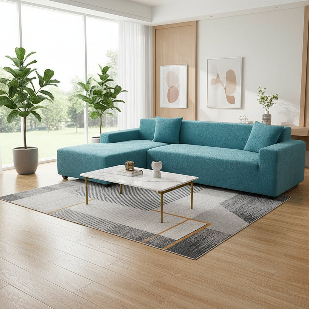 SofaLock - Tailored Polyester Sofa Cover for L-Shaped Sectional Couch Protection 0