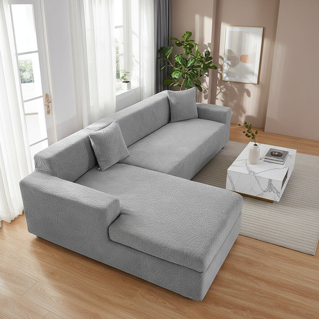 SofaLock - Tailored Polyester Sofa Cover for L-Shaped Sectional Couch Protection 1