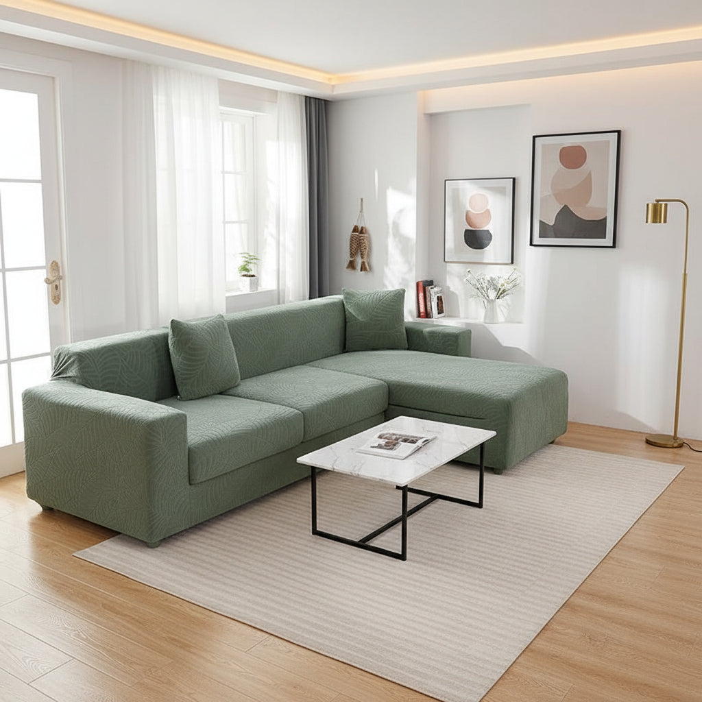 SofaLock - Tailored Polyester Sofa Cover for L-Shaped Sectional Couch Protection 2