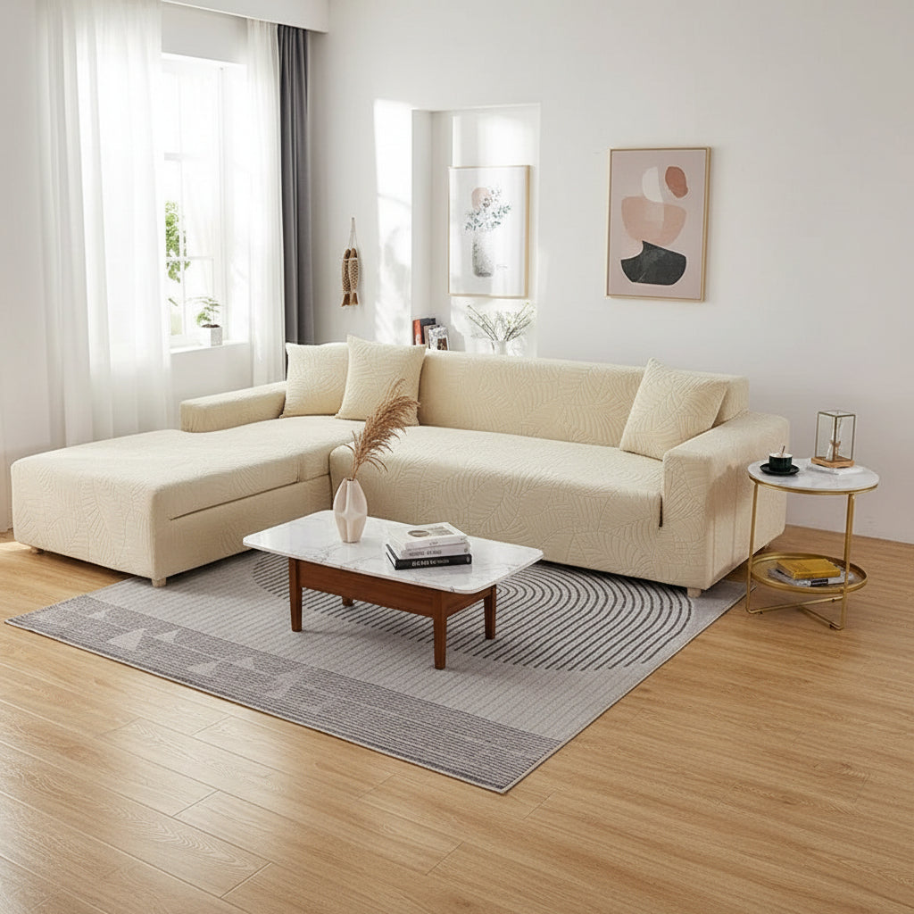 SofaLock - Tailored Polyester Sofa Cover for L-Shaped Sectional Couch Protection 4