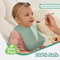 Soft Silicone Baby Bib - Adjustable 4-Speed Design for Mess-Free Feeding 1