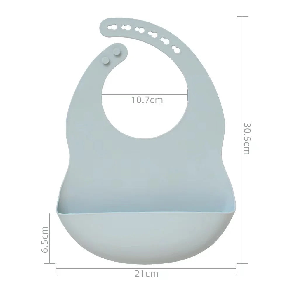 Soft Silicone Baby Bib - Adjustable 4-Speed Design for Mess-Free Feeding 2
