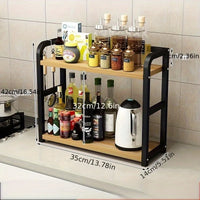 Space-Saving 2-Tier Metal Kitchen Shelf Organizer for Countertop Storage 1