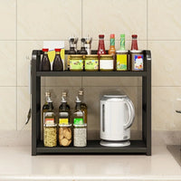 Space-Saving 2-Tier Metal Kitchen Shelf Organizer for Countertop Storage 2
