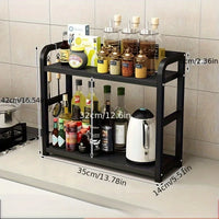 Space-Saving 2-Tier Metal Kitchen Shelf Organizer for Countertop Storage 7