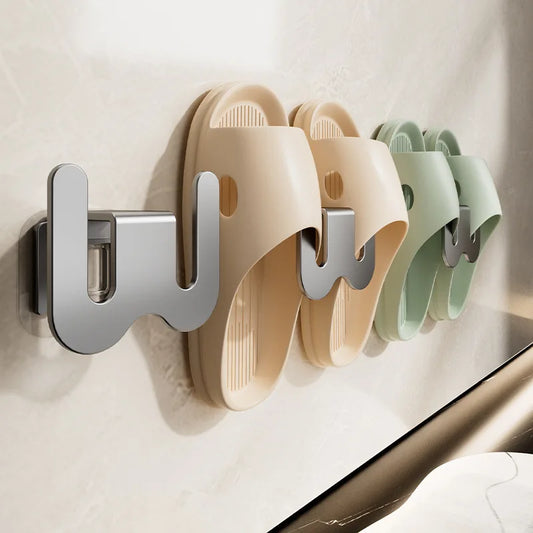 Space-Saving Wall Hanging Bathroom Slipper Rack & Shoe Organizer 0