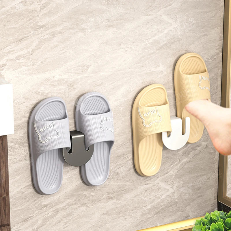Space-Saving Wall Hanging Bathroom Slipper Rack & Shoe Organizer 4