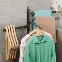 Space Aluminum Rotatable Towel Rack - Wall Mounted Towel Storage with 2-5 Bars 1
