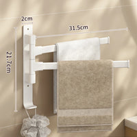 Space Aluminum Rotatable Towel Rack - Wall Mounted Towel Storage with 2-5 Bars 10