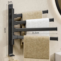 Space Aluminum Rotatable Towel Rack - Wall Mounted Towel Storage with 2-5 Bars 15