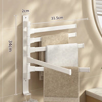 Space Aluminum Rotatable Towel Rack - Wall Mounted Towel Storage with 2-5 Bars 5