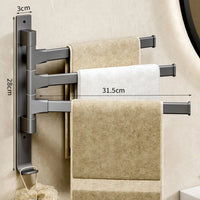 Space Aluminum Rotatable Towel Rack - Wall Mounted Towel Storage with 2-5 Bars 6