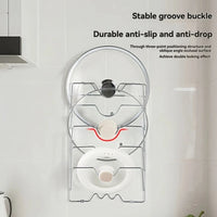 Stainless Steel 5-Tier Wall Mounted Pot Lid Rack & Kitchen Organizer 3