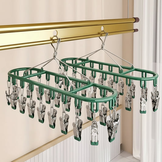 Stainless Steel Clothes Drying Rack with Windproof Hook - Space-Saving Laundry Rack 1