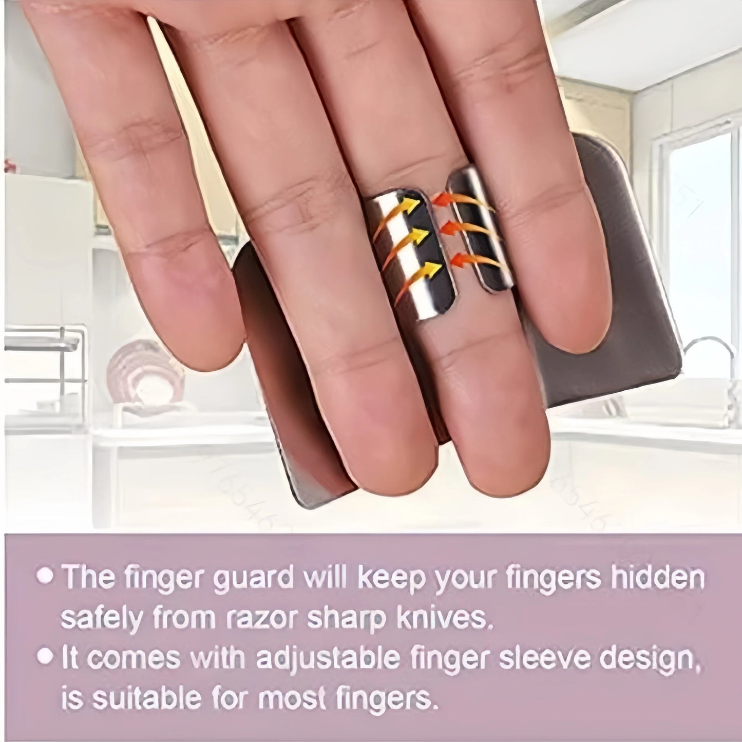 Stainless Steel Finger Guard - Kitchen Safety Tool for Slicing & Chopping 1