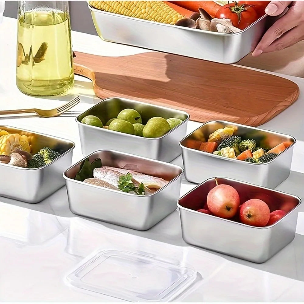 Stainless Steel Food Storage Containers Set - Airtight Meal Prep Lunch Boxes 1