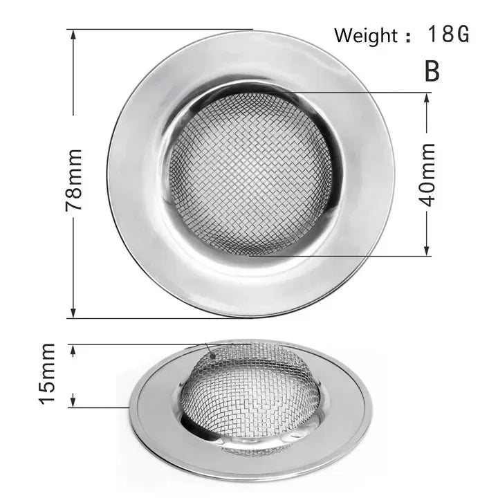 Stainless Steel Kitchen Sink Strainer - Durable Drain Filter for Clogs 12