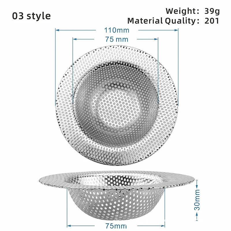 Stainless Steel Kitchen Sink Strainer - Durable Drain Filter for Clogs 14