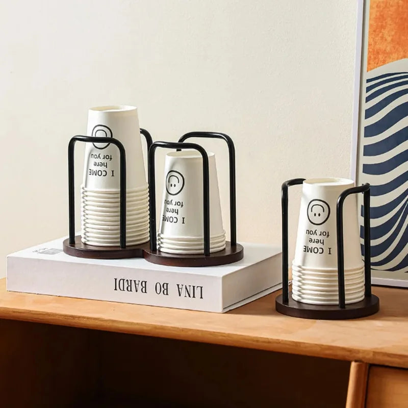 Stylish Bamboo Cup Holder Stand - Space-Efficient Organizer for Mugs 3