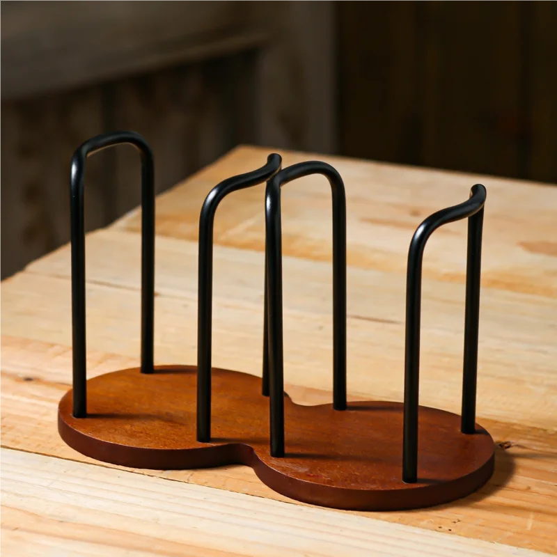 Stylish Bamboo Cup Holder Stand - Space-Efficient Organizer for Mugs 5