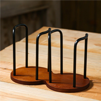 Stylish Bamboo Cup Holder Stand - Space-Efficient Organizer for Mugs 5