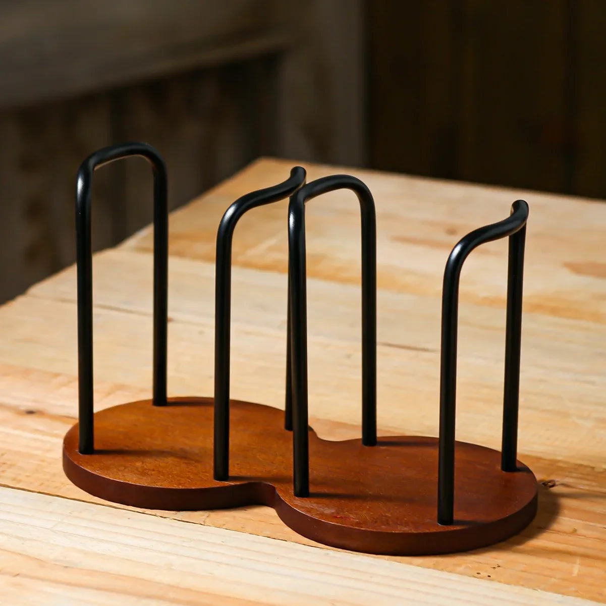 Stylish Bamboo Cup Holder Stand - Space-Efficient Organizer for Mugs 7