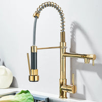 Stylish Chrome Kitchen Faucet with Pull Down Dual Swivel Spout - Best Kitchen Sink Faucets 7