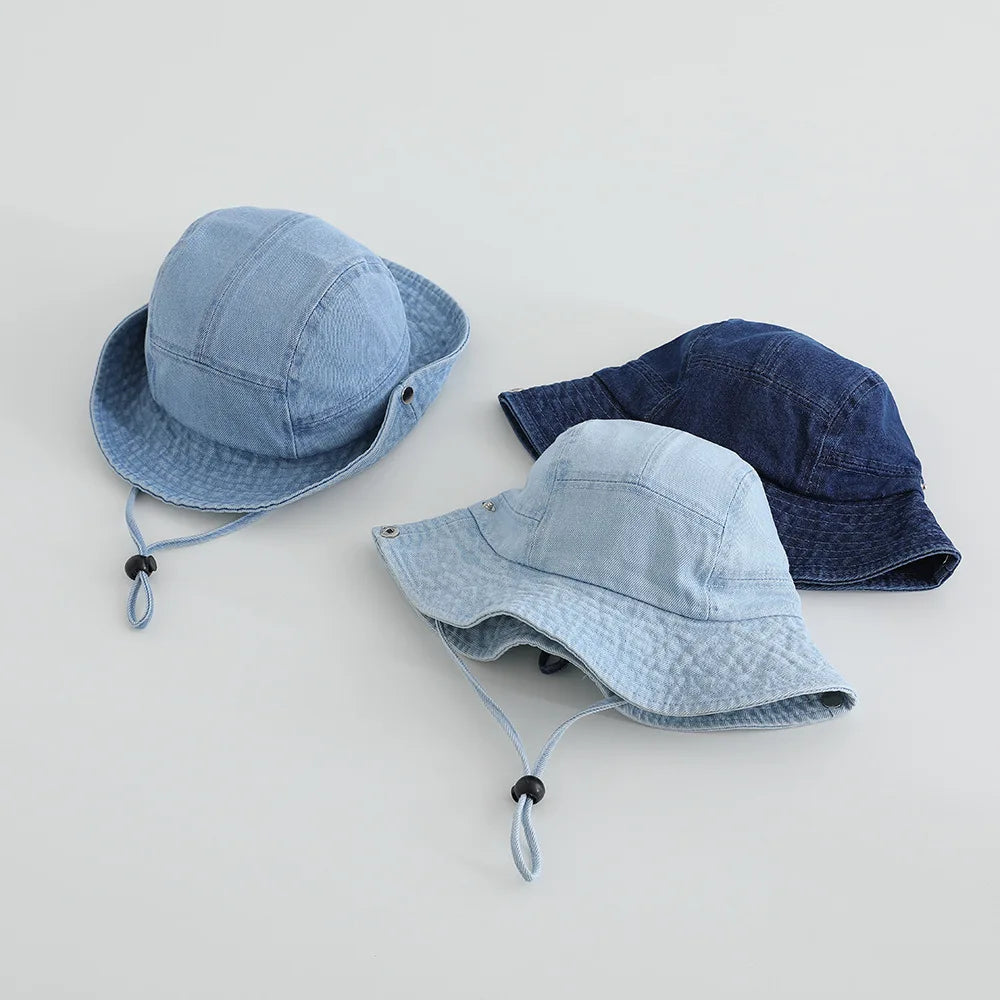 Stylish Kids Washed Denim Bucket Hat - Comfortable Sun Protection for Ages 1-7 4