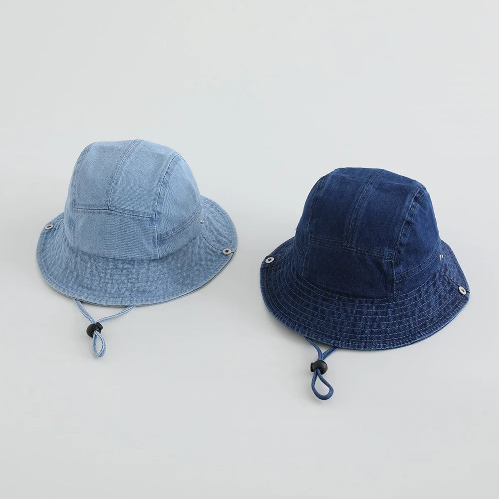 Stylish Kids Washed Denim Bucket Hat - Comfortable Sun Protection for Ages 1-7 5