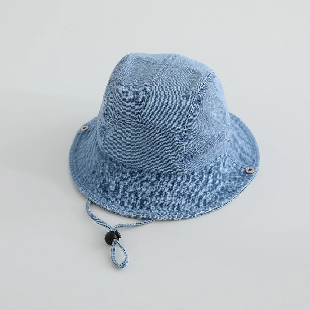 Stylish Kids Washed Denim Bucket Hat - Comfortable Sun Protection for Ages 1-7 6