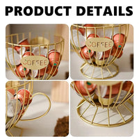 Stylish Metal Coffee Pod Holder - Large Capacity K Cup Storage Organizer 4