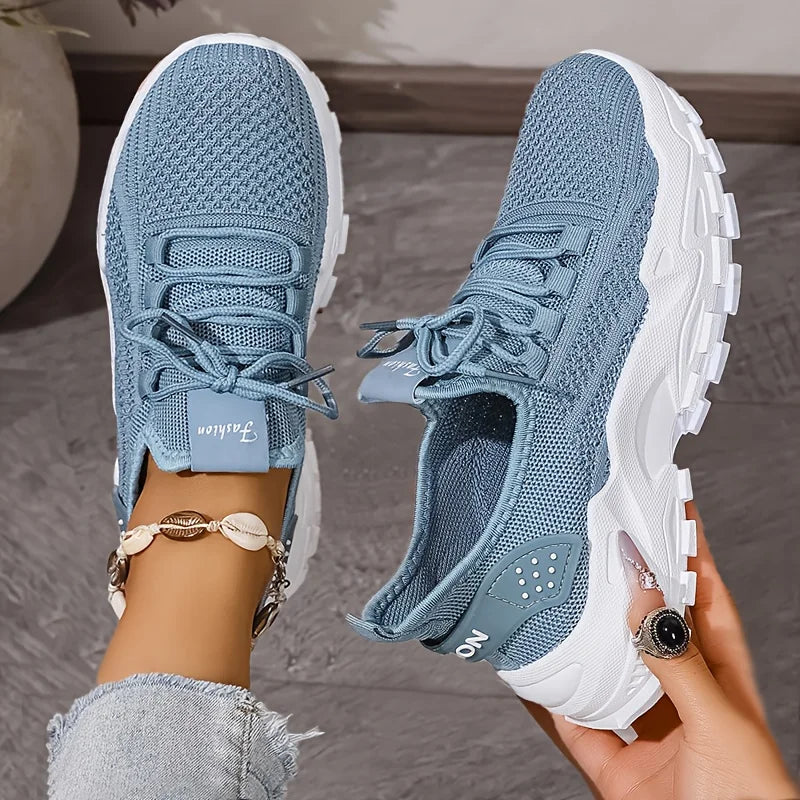 Stylish Women's Casual Knit Sneakers - Breathable & Lightweight Walking Shoes 1