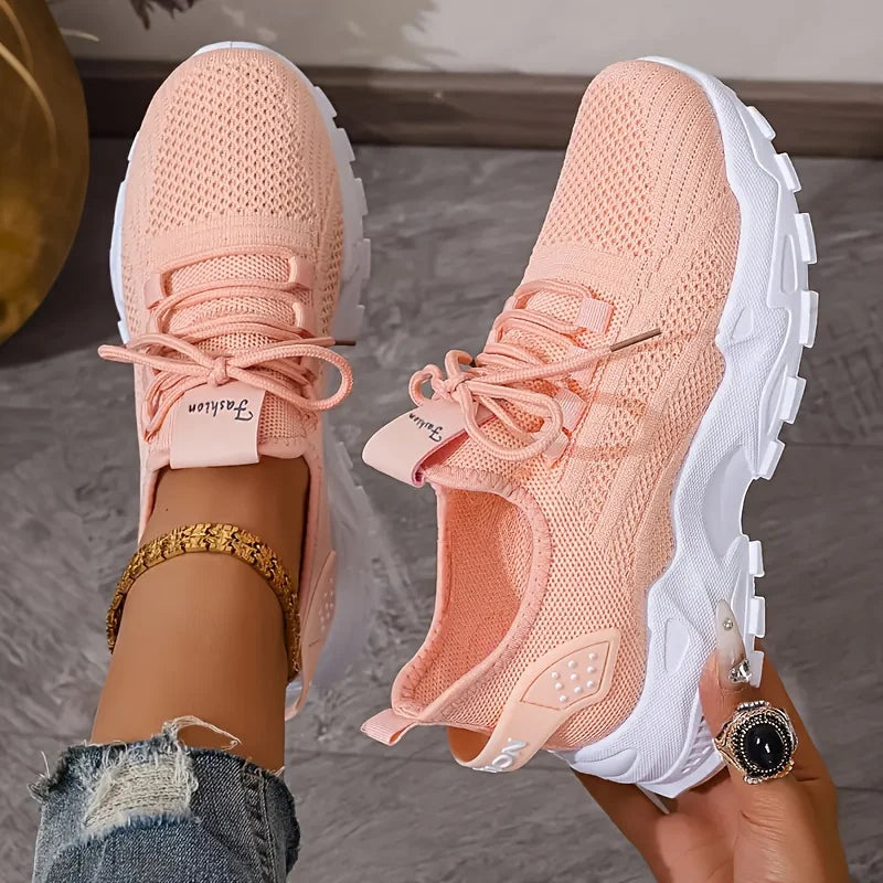 Stylish Women's Casual Knit Sneakers - Breathable & Lightweight Walking Shoes 3